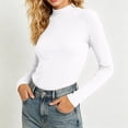 thumbnail image 3 of NominalSnugLong Sleeve Shirts for Women Turtleneck Ribbed Knit Tops Stretchy Soft Slim Fitted Sweaters, 3 of 8