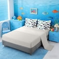 thumbnail image 5 of Manfei Colorful Whale Twin Bedding Sets for Kids Boys and Girls, Sea Animal Bedding Comforter Set, Gray Reversible 7-Piece, 5 of 6