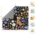 thumbnail image 2 of Dish Drying Mat, cartoon dogs and flowers Highly Absorbent Drying Matt Kitchen Counter, Dish Mat Drying Pad Dishes Drainer Mats for Kitchen Counter or Sink, 16 x 18 inch, 2 of 6