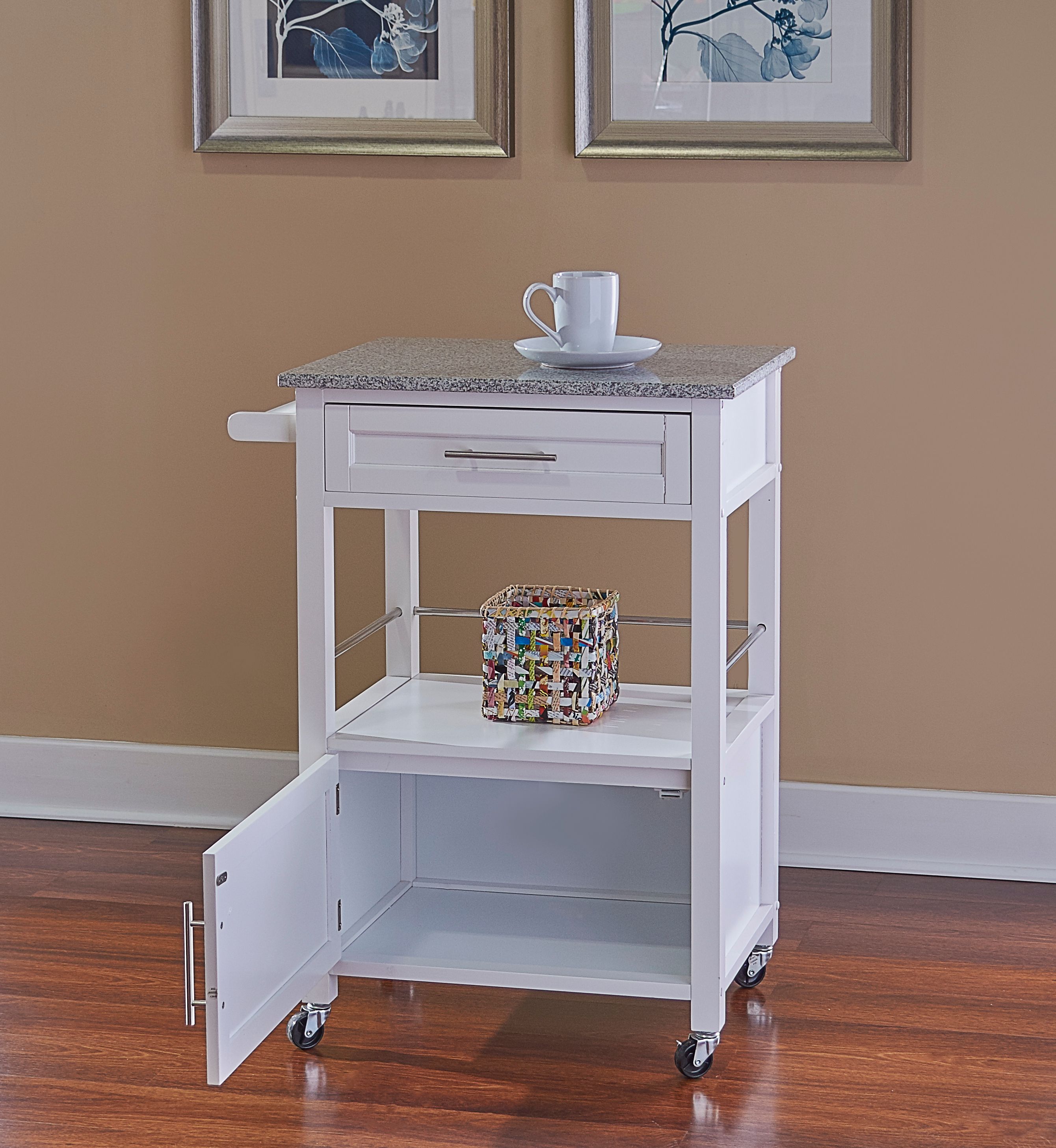 Free Shipping! Linon Mitchell Wood Granite Top Rolling Kitchen Cart ...