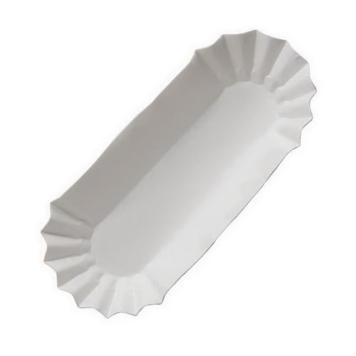 Heavy Weight 6" White Paper Fluted Hot Dog Tray 500 Pack 