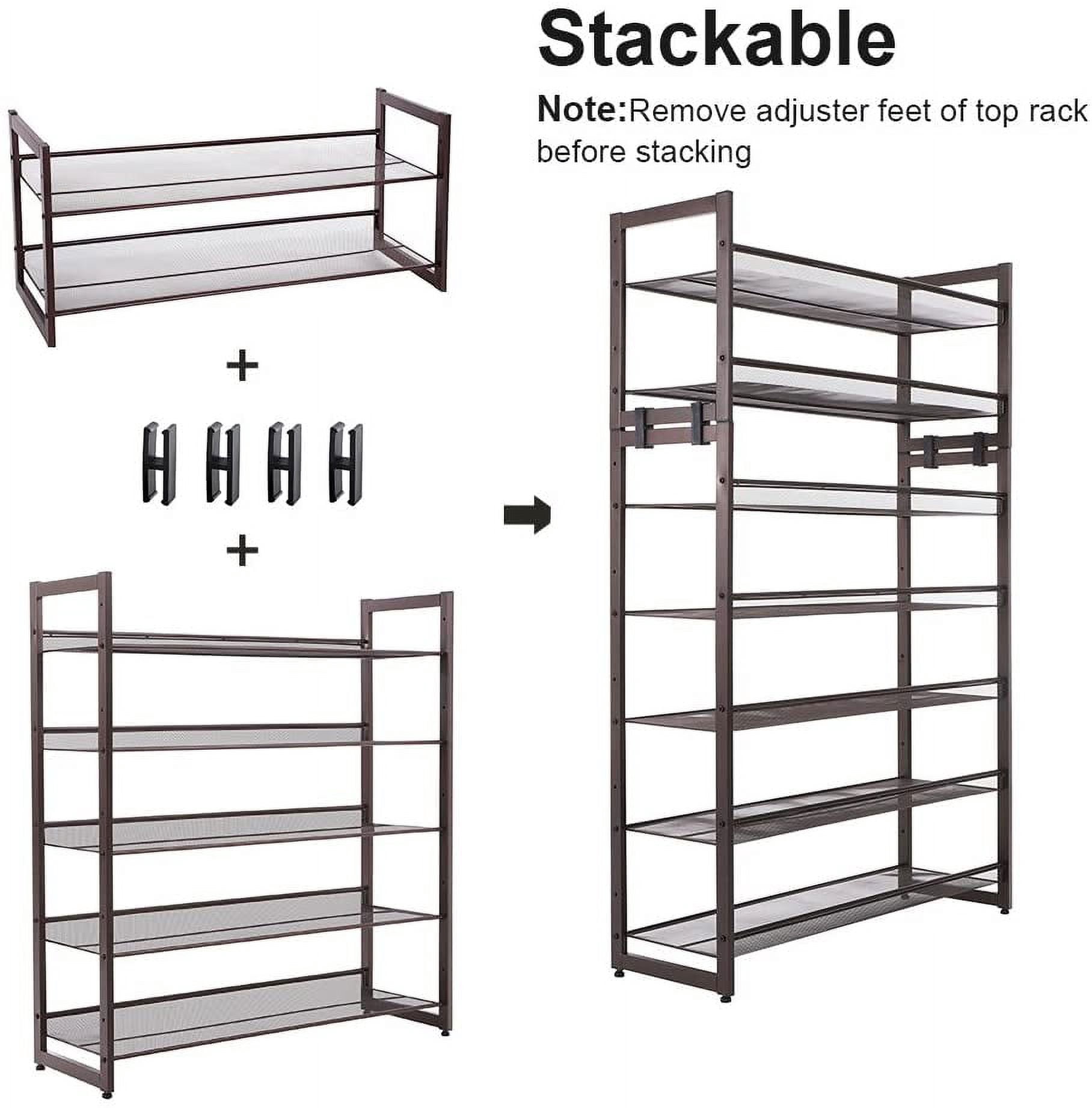 SONGMICS 5-Tier Metal Shoe Rack, Shoe Organizer, Bronze