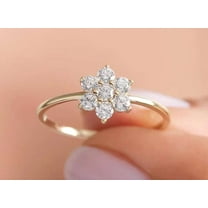 vylahjewellery 2 Ct Round Cut Diamond Ring 18K Rose Gold Floral Wedding Engagement Ring for Special One