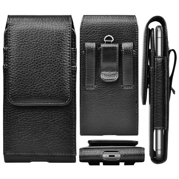 eBizWare Universal Phone Holster Pouch with Belt Clip Cover for Samsung Galaxy S23, Black