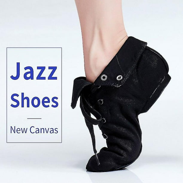 Canvas Jazz Shoes Girls Boys Black Dance Sneakers Soft Split Sole Dance Shoes High help Black 37 Walmart