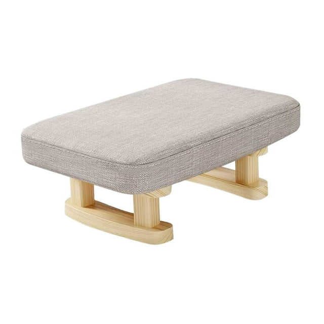 Yingyy Modern Rectangle Step Stool Practical Padded Footstool and linen materials,with reliable For Bedroom Living Room Small Footstool Etc.