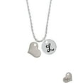 thumbnail image 2 of Delight Jewelry Stainless Steel Heart Silvertone Script Initial Disc - L - Charm Necklace, 20"+3", 2 of 4