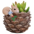 thumbnail image 6 of Squirrel Nut Garden Resin Flower Pot Desktop Gardening  Potted Green Plant Decoration Acorns, 6 of 6