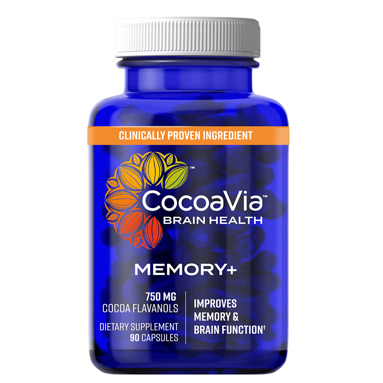 CocoaVia Memory+ Brain Supplement, 30 Day, 750 mg Cocoa Flavanols