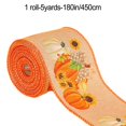 thumbnail image 1 of Orange Pumpkin Ribbon Autumn Harvest Overlock Ribbon 180 Inches of Craft Ribbon, 1 of 9
