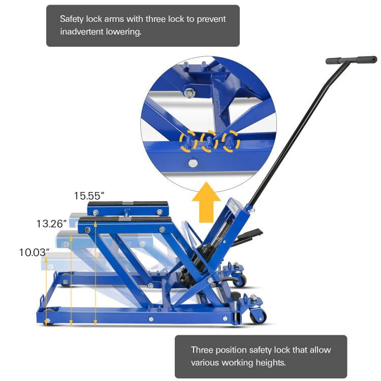 1AutoDepot 1500 lb Motorcycle Lift Heavy Duty Low Profile