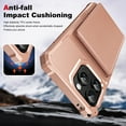 thumbnail image 5 of for iPhone 16 Pro Max Wallet Case with Stand-4 Card Holder Slot Hidden Bracket Double Magnetic Clasp PU Leather Slim Shockproof Hybrid TPU Frame Phone Cover for iPhone 16 Pro Max, Rosegold, 5 of 9