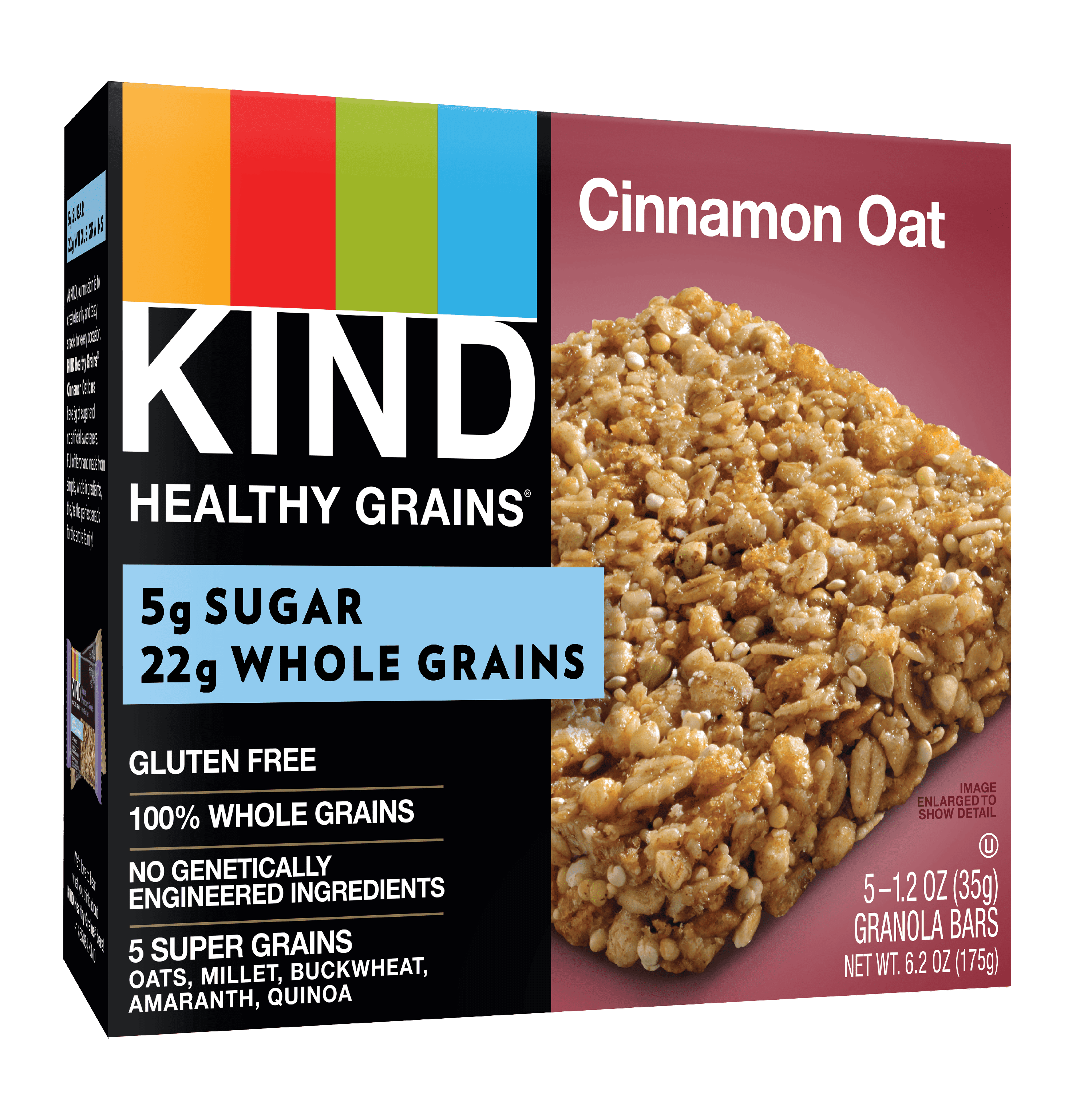 KIND Healthy Grain Bars, Cinnamon Oat Gluten Free Granola Bars, 5 Ct (6