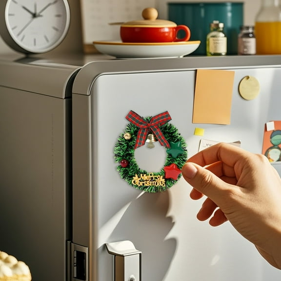 Gallickan Christmas Magnetic Garland, Mini Refrigerator Decor, Festive Office Home Decoration, Set of 2 Magnets, Holiday Party, A