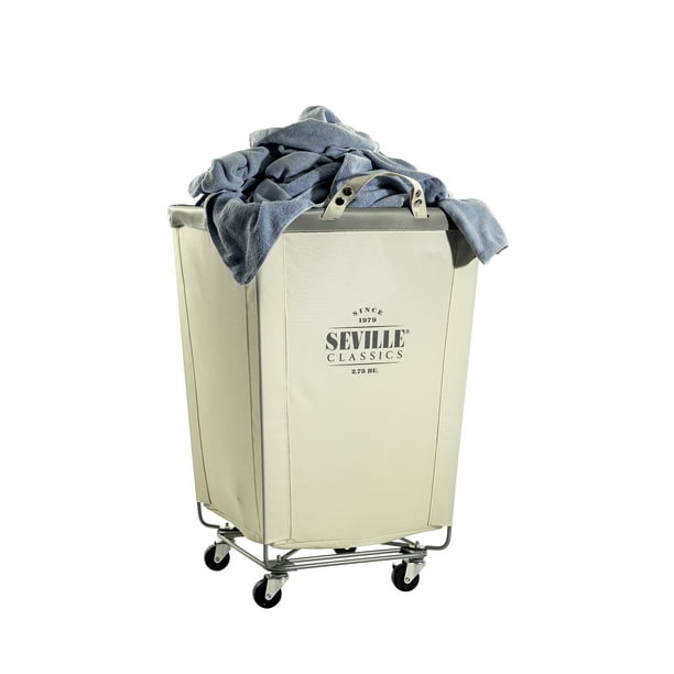 Seville Classics Commercial HeavyDuty Canvas Laundry Removable Basket