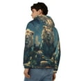 thumbnail image 4 of Zufioo Starry Sky Meditating Lion Print Men's Hooded Cardigan, Zip-up Long-Sleeved Sweatshirt Jacket Sportswear-Small, 4 of 5