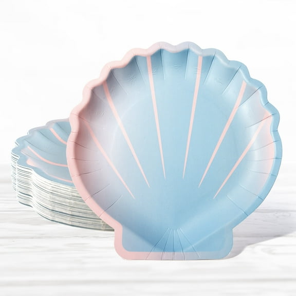 Cheerland Seashell Mermaid Party Plates, 24 Count
