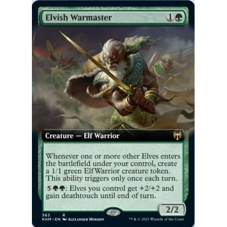 MtG Kaldheim Rare Elvish Warmaster (FOIL Extended Art) #363