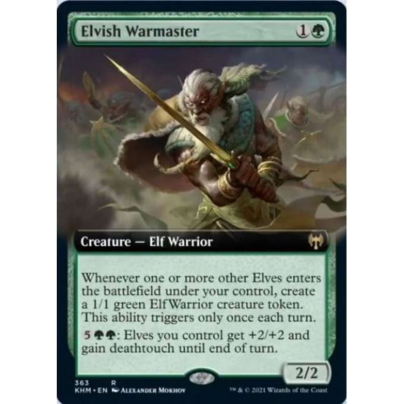 MtG Kaldheim Rare Elvish Warmaster (FOIL Extended Art) #363
