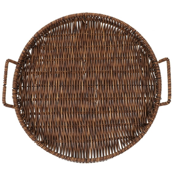 Raindrops Round Tray Decor PP Rustic Home Decoration Dining Room 1Pack 11.40X11.40X1.18in