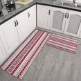thumbnail image 2 of Red Christmas Folk Pattern Kitchen Rugs Sets Of 2,Anti Fatigue Kitchen Mat Rugs Non Slip Washable,Decorative Kitchen Floor Mats for Kitchen,Sink,Laundry,17"x30"+17"x47", 2 of 7