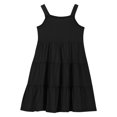 thumbnail image 6 of Girls Casual Tiered Dress Summer Vacation Sleeveless Dresses for Girl Ruffle Aline Dress Kids Travel Trendy Outfits, Black, 11 Years, 6 of 7