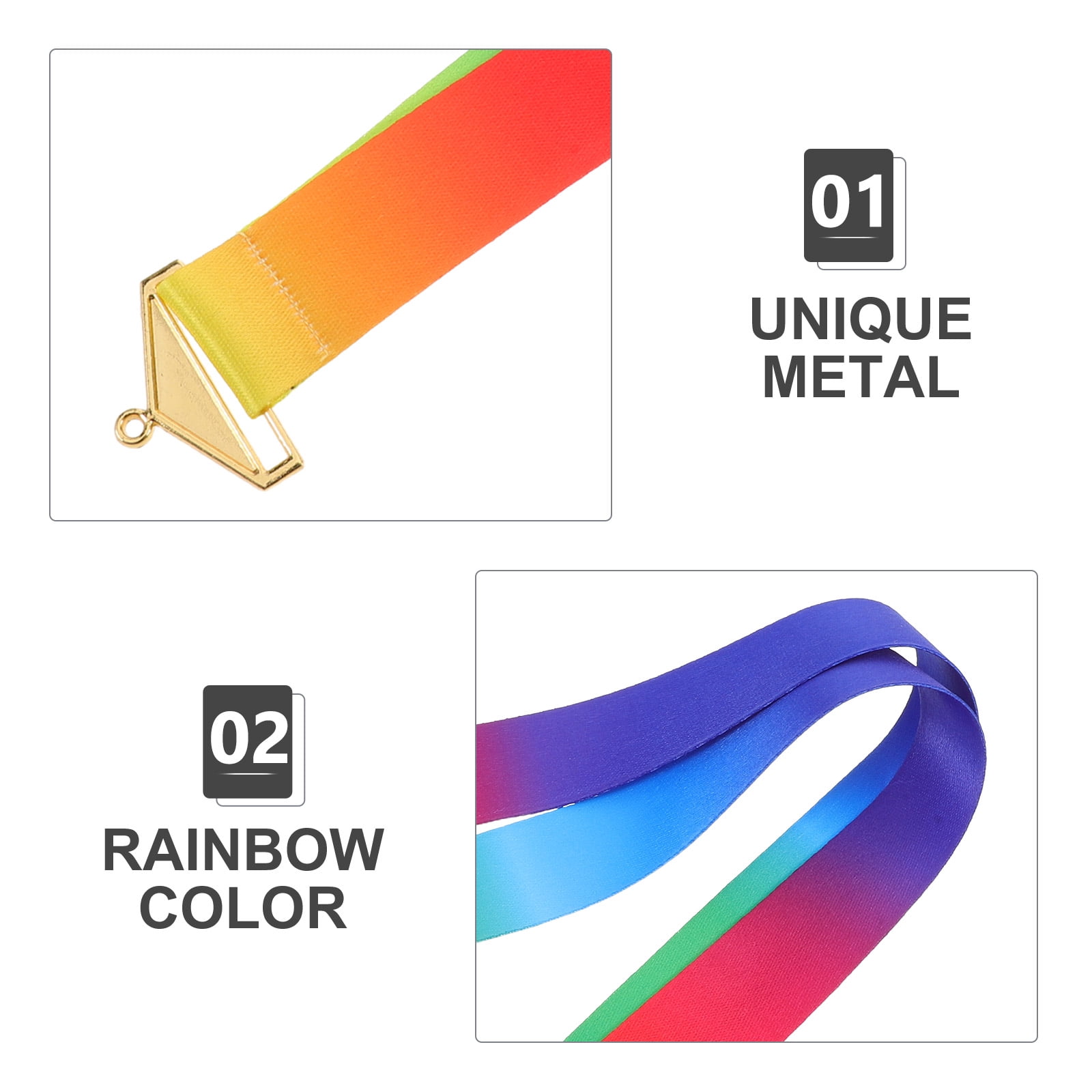 OUNONA 4-Pack Fabric Medal Ribbon Lanyards in Assorted Colors for Sports Awards, Ceremonies, and Display Purposes