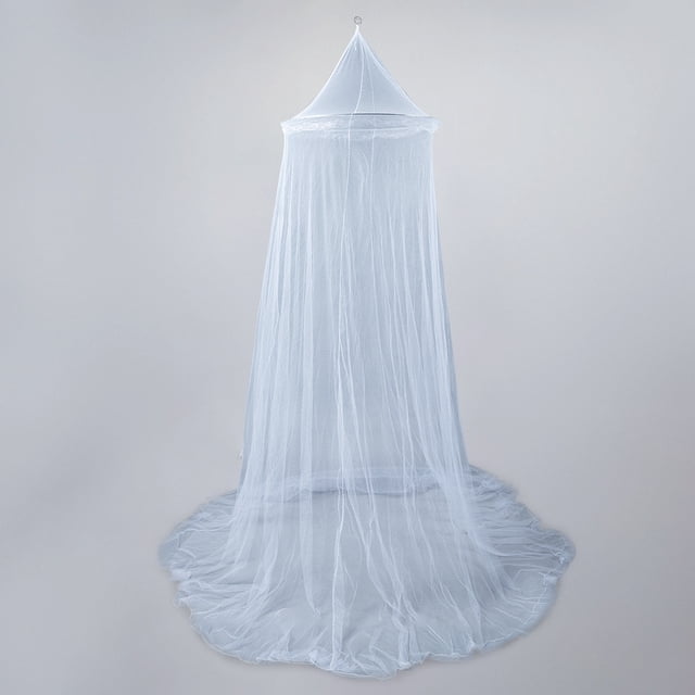 Mosquitero de cúpula colgante, ideal para camas individuales, cunas y hamacas, tamaño universal 60x250x850cm, fabricado en poliéster resistente, color blanco, perfecto para uso en interiores y