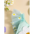 thumbnail image 6 of Musuos Newborn Girl Cute Summer Outfit, 3M 6M 12M 18M Fly Sleeve Flower Embroidery Romper Dress with Bow Hairband Set, 6 of 9