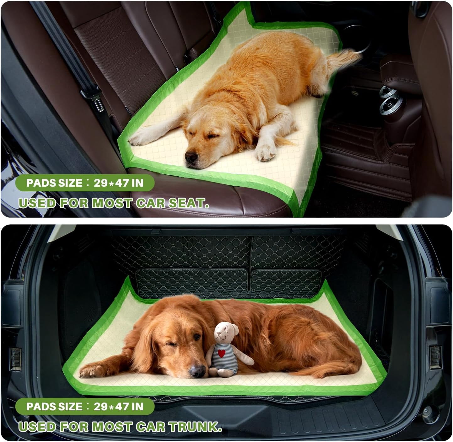Nomipaw Pee Pads for Dogs - 29 x 47 inchs - 50 Count - ECO - Super Absorbent - Full Edge Wrapping Pad