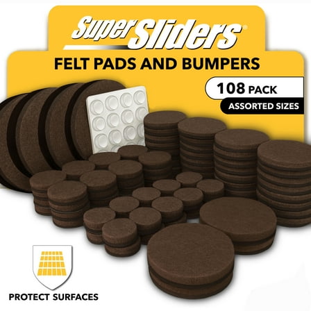 Super Sliders Felt Brown Assortment 108 Pc