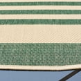 thumbnail image 3 of Safavieh Courtyard Caroline Striped Indoor/Outdoor Area Rug, Beige/Dark Green, 4' x 4' Round, 3 of 10