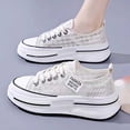 thumbnail image 2 of Women Sneakers Platform Sneakers Lace Up Casual Shoes Daily Walking Shoes Mesh Breathable Fashion Footwear For Sports Daily Wear ,Us Size:6.5, 2 of 9