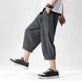 thumbnail image 6 of Ymyiu Mens Capri Pants Baggy Mens Capri Pants Casual Elastic Waist Athletic 3/4 Pant Summer Drawstring Baggy with Pockets Size XL(Dark Gray, XL), 6 of 8