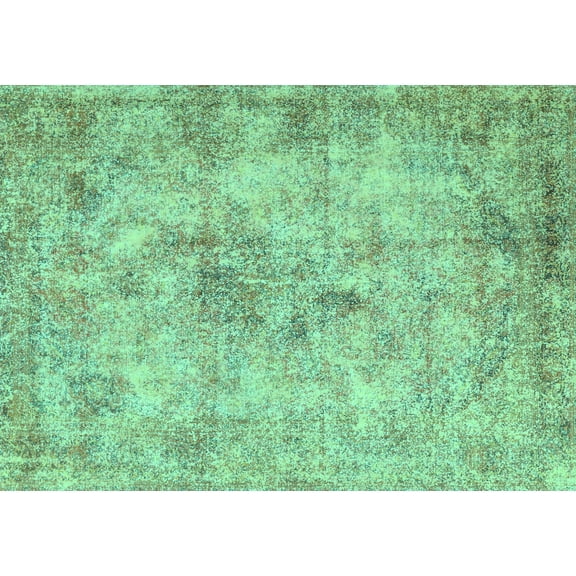 Ahgly Company Machine Washable Indoor Rectangle Persian Turquoise Blue Traditional Area Rugs, 5' x 7'