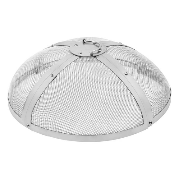 Screen Round 27", Reinforced Heavy Duty Steel Metal Cover, Outdoor Firepit Lid, Easy-Opening Top Screen Covers Round with Ring Handle for Outdoor Patio Backyard Default