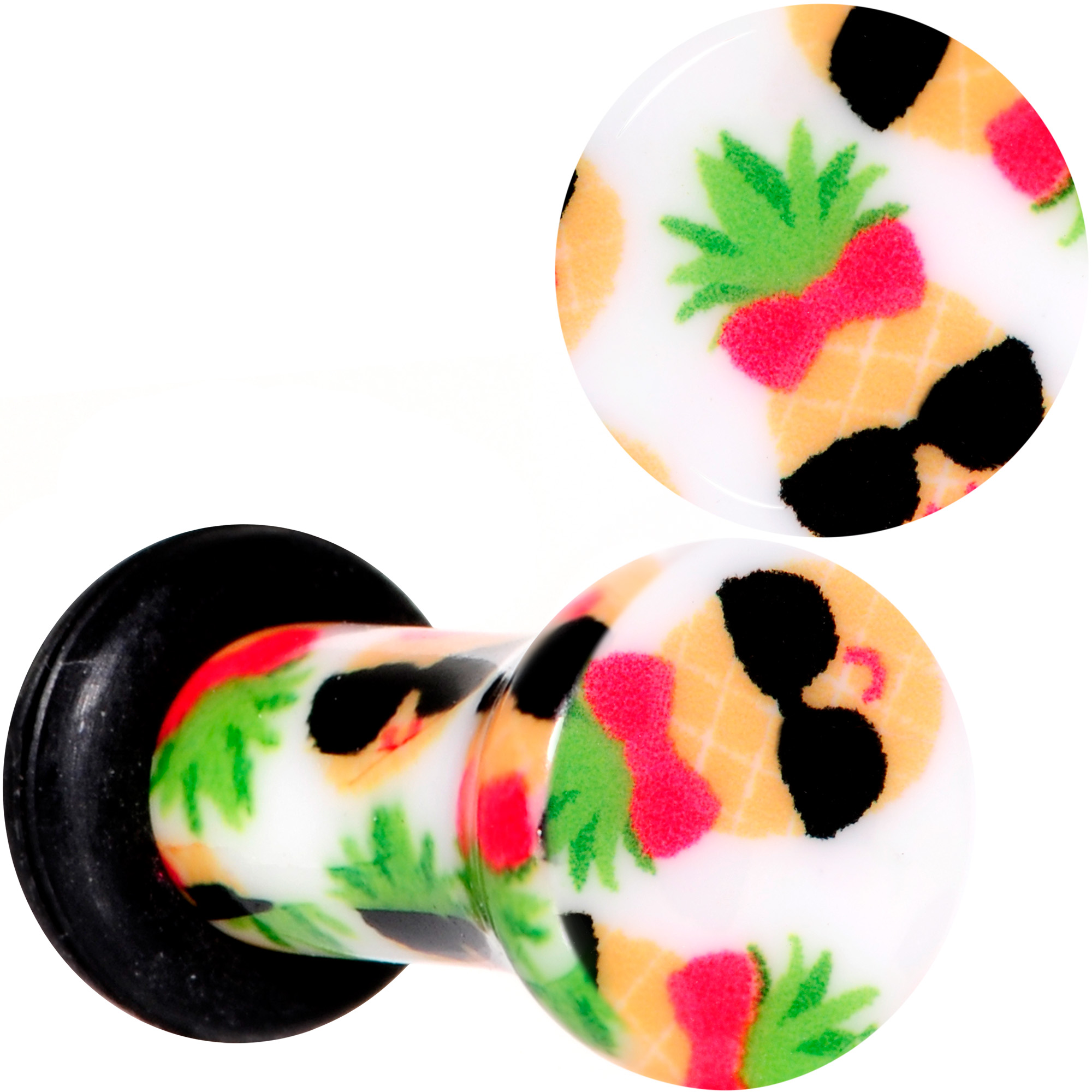 Body Candy Body Candy 6G 2Pc Ear Plugs White Acrylic Cool Pineapple