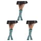 thumbnail image 3 of Sonducket 1 par de calcetines a rayas hasta la rodilla, medias únicas flexibles con apariencia de moda para disfraz de fiesta, rayas verdes y Type1 NO1, 3 of 6