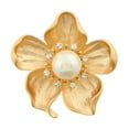 thumbnail image 6 of Eosunjian Retro Flower Brooch with Sparkling Rhinestone Rustproof Corrosion Resistant Faux Pearl Design Brooch Pin Jewelry Accessory Silver, 6 of 13
