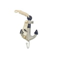 thumbnail image 2 of Handcrafted Model Ships Wooden Rustic Decorative Blue and White Anchor with Hook 7" - Nautical Decorati, 2 of 2