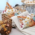 thumbnail image 4 of Fall Pillow Covers 12x20 Set of 2,Pumpkins Maple Leaves Decorations Floral Farmhouse Autumn Throw Pillow Case Decor for Home Sofa Couch AA558-12-2, 4 of 6