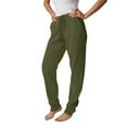 thumbnail image 4 of Fabrcox S-3xl Joggers Black Pj Pants for Women Drawstring Elastic Waist Basic Pajama Pants with Pockets Casual Trendy Cozy Sleepwear Bottoms Army Green L, 4 of 4