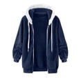 thumbnail image 4 of Winter Coat for Women 2023 Oversized Sherpa Jackets Fuzzy Fleece Hoodies Warm Zip Up Coat Outerwear with Pockets, 4 of 6