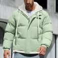 thumbnail image 4 of Puntoco Chaqueta De Exterior Con Capucha Y Cremallera De Bolsillo A Prueba De Viento De Dos Capas Gruesa De Color Sólido Para Hombre, 4 of 6