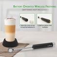 thumbnail image 4 of Portable Electric Ultrasonic Drink Frother - Battery Operated Handheld Beer Foam Maker Machine w/ Stainless Steel Wand, 4.93 oz Glass - For Coffee, Milk, Cappuccino Latte - NutriChef PKBRFM32 (Black), 4 of 7