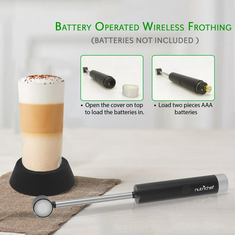 Electric Milk Frother Handheld, Frother Wand for Coffee, Battery