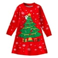 thumbnail image 4 of LNMQLPDBS 18-month-old Toddler's Christmas Dresses Christmas Dress for Girls Size 14-16 Christmas for Toddlers Flannel Dress Simple Wedding Dress, Red 1-2 Years, 4 of 4