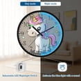 thumbnail image 5 of Voice Activated Clock with Glow Light 12 Inch Large Silent Wall Clock Battery Operated for Home Decor Cartoon Unicorn, 5 of 8