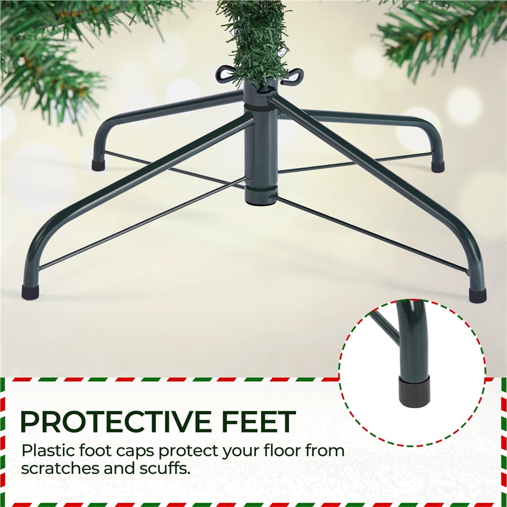 Alden Design 6ft Pre-lit Artificial Christmas Tree with Stand, Green