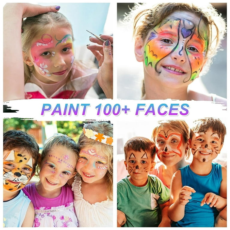 Warkul 24Pcs Face Paint Sponges, Face Painting Sponges for Kids Adults Art  Work Halloween Makeup Body Paint 